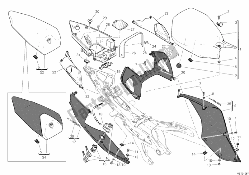 Todas las partes para Asiento de Ducati Superbike 1199 Panigale ABS USA 2012